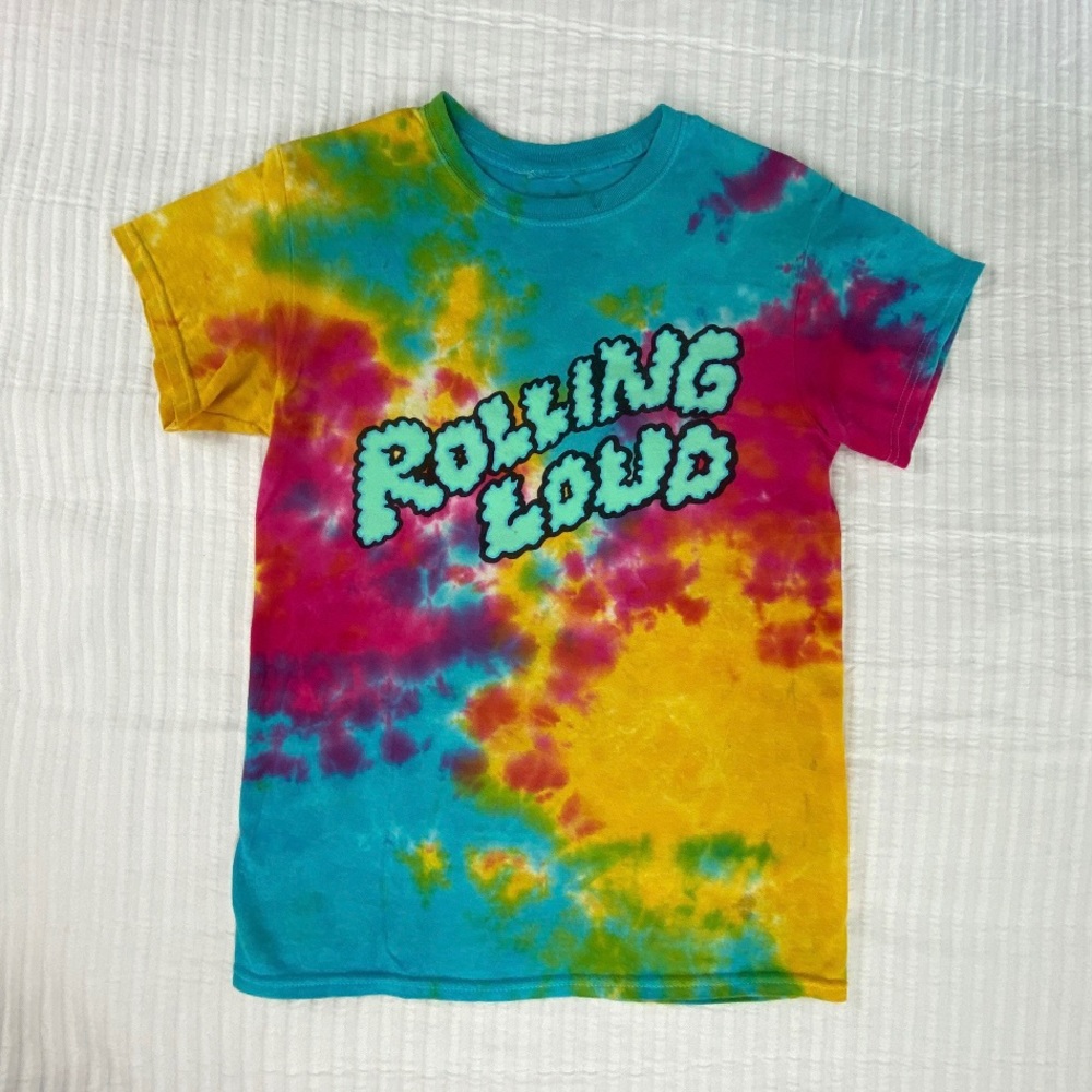 Rolling Loud Tie Dye Tee Shirt Unisex Colorful Rainbow Size Small No Flaws